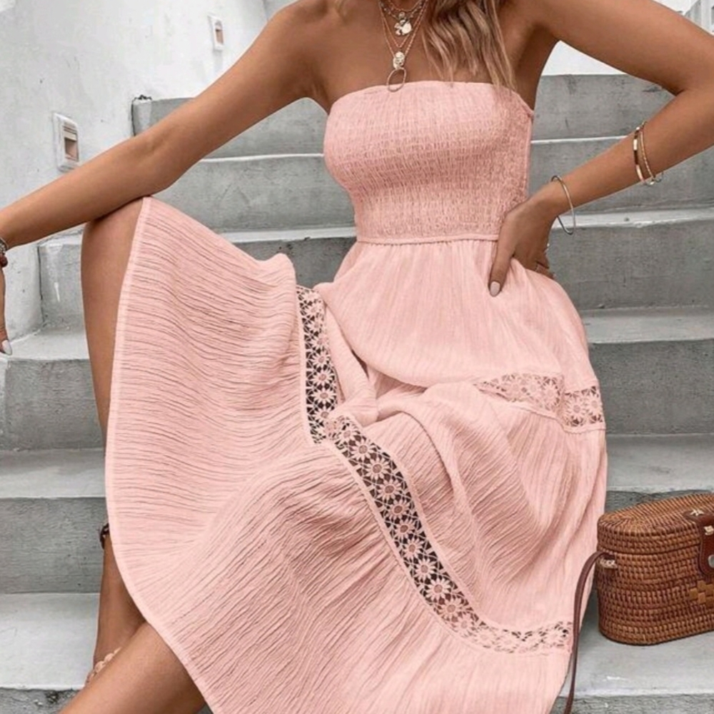 Blush Strapless Maxi